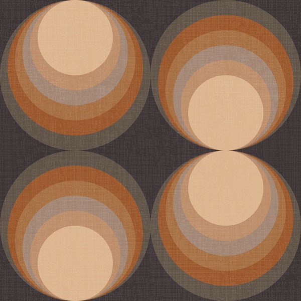 M retro gradient circles beige brown
