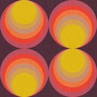 M retro gradient circles plum red wallpaper