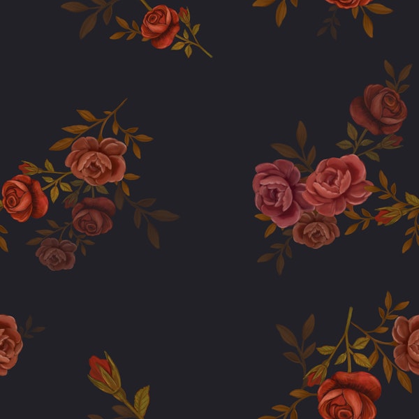 Hand drawn beautiful roses