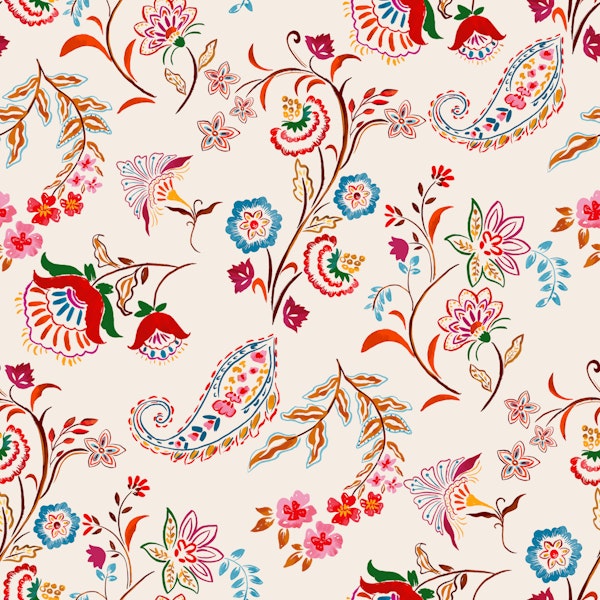 Folk Art Floral Tapestry