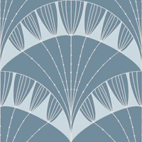 Art Deco Scallop Smoky Blue tapety