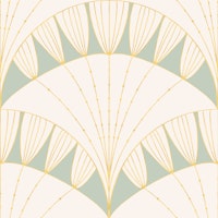 Art Deco Scallop Mint Gold tapet