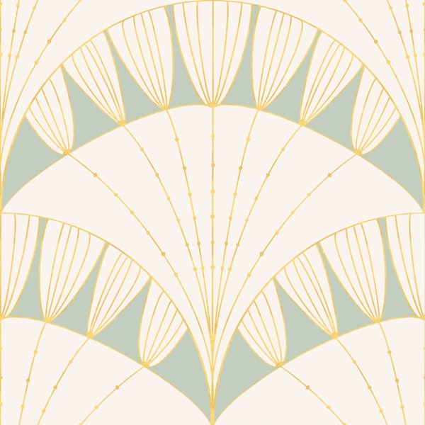 Art Deco Scallop Mint Gold