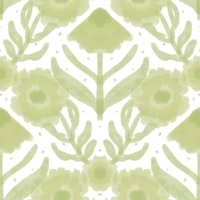 Sage Green Floral Elegance behang