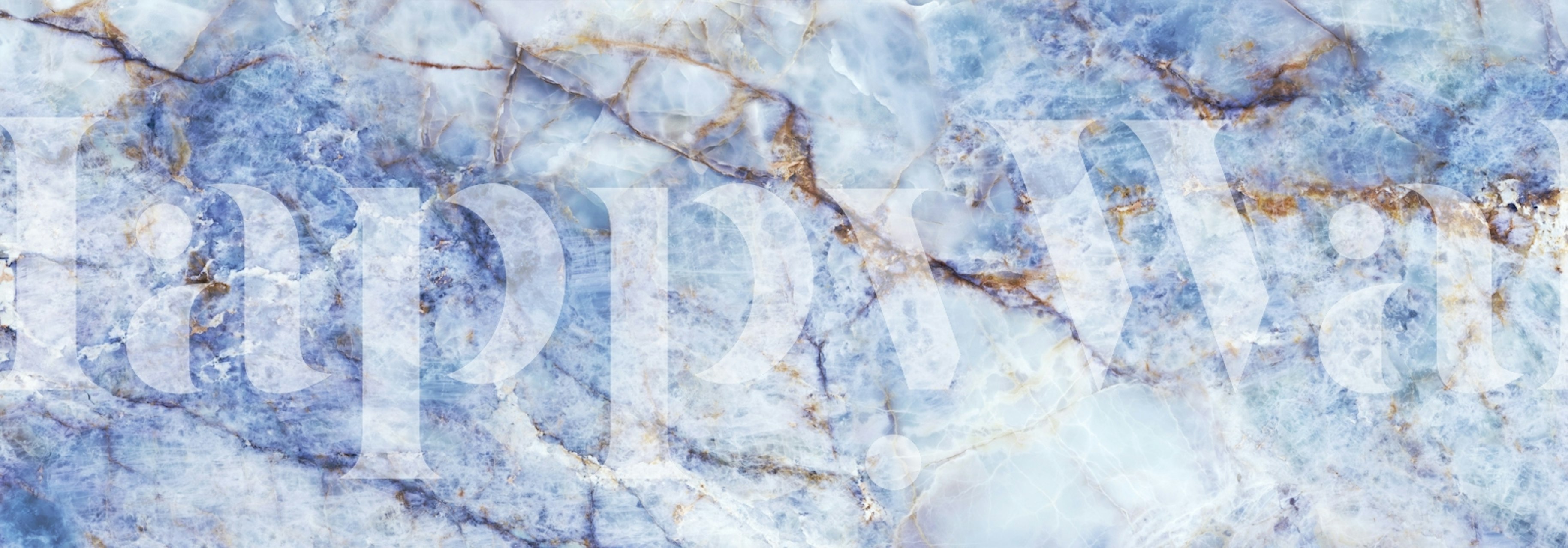 Glacial blue stone texture wallpaper in a room