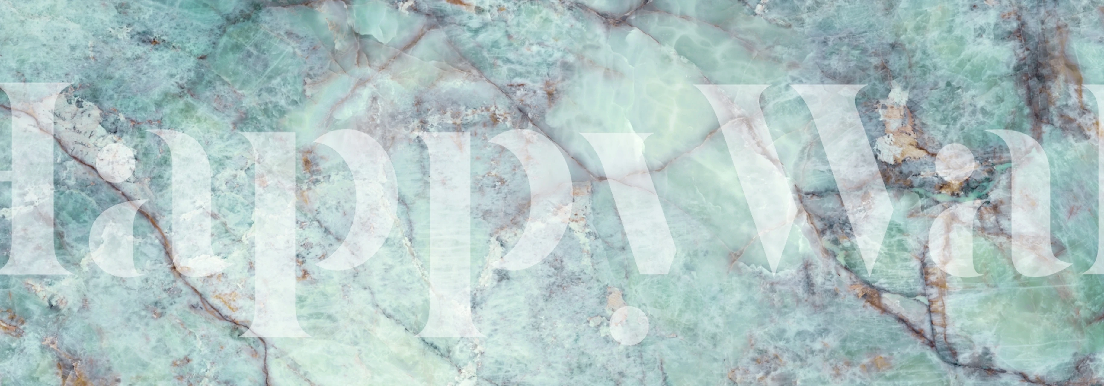 Aqua and green marble pattern wallpaper with subtle veins