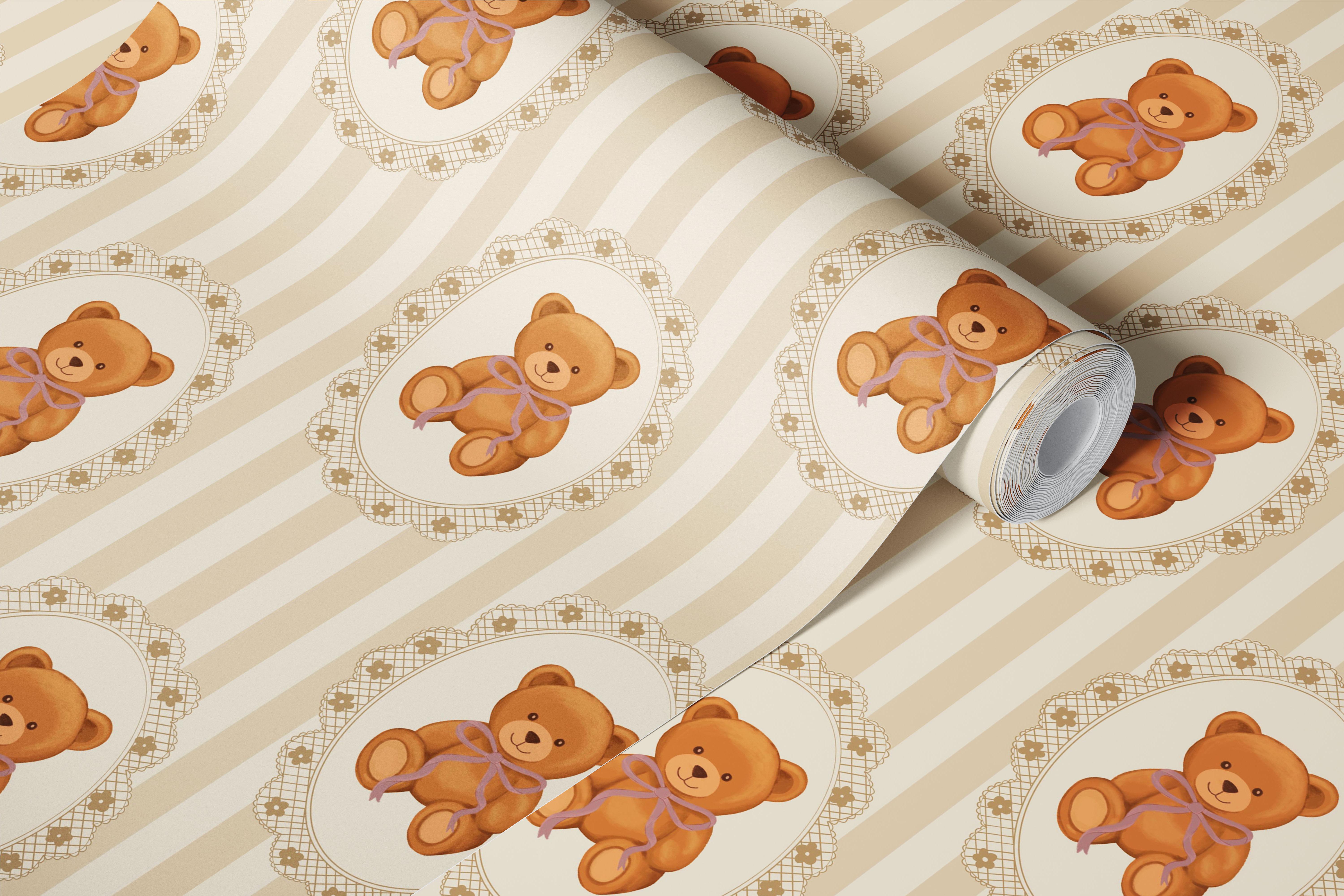 Sweet Teddy Elegance wallpaper in a room