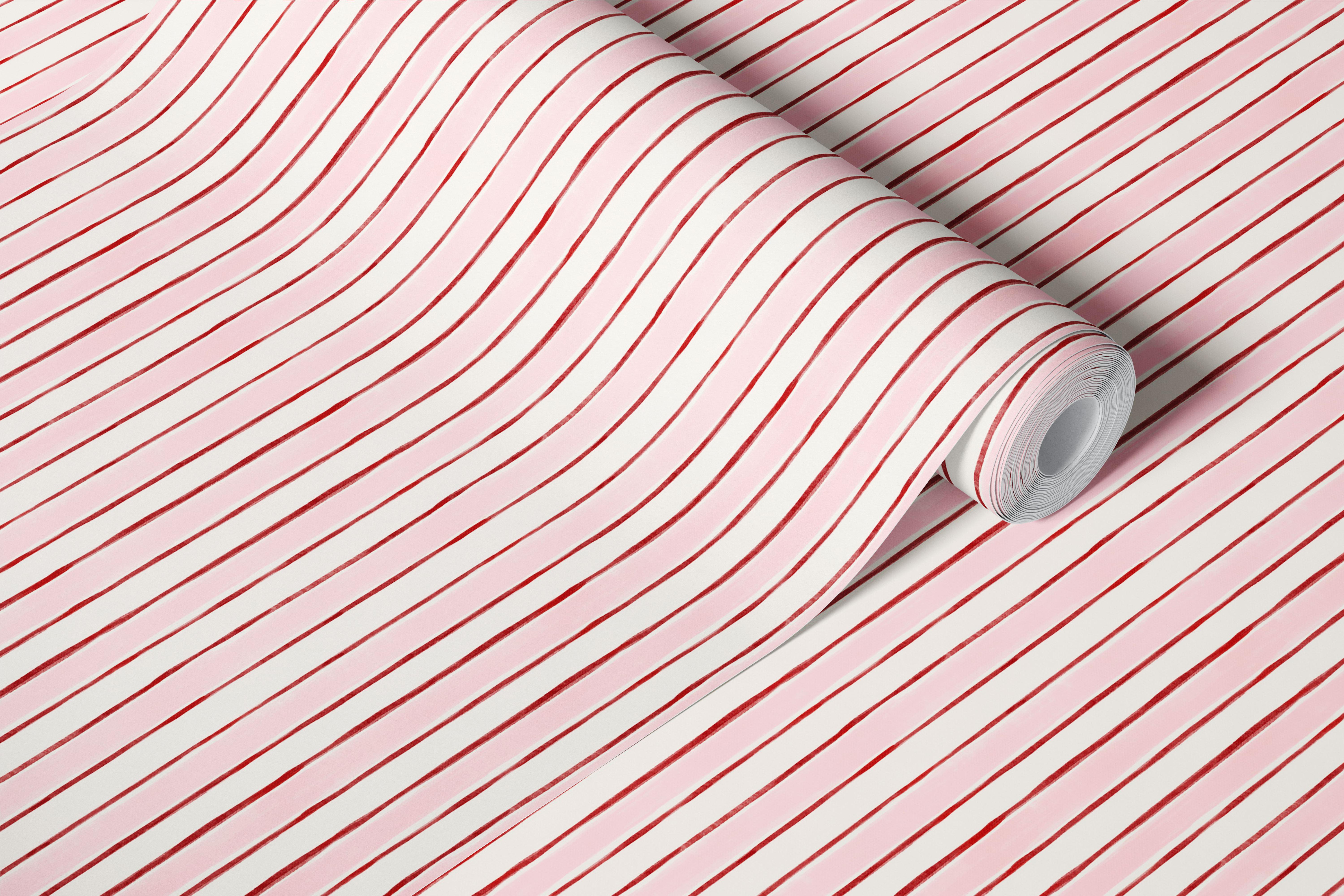 Vertical red stripes on a light background wallpaper