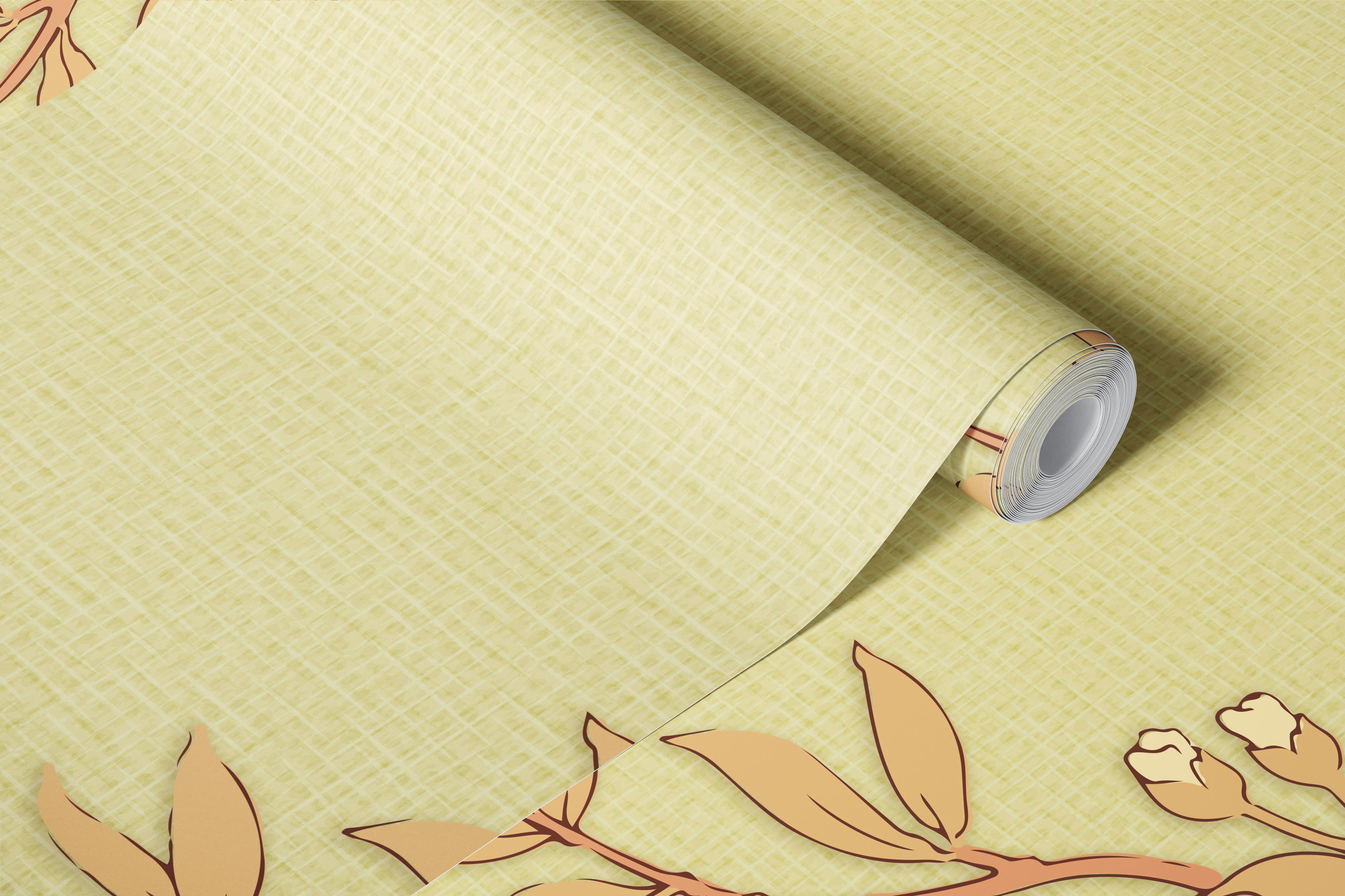 Floral Serenity Canvas wallpaper in a room