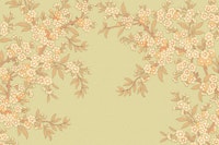 Floral Serenity Canvas Peach Chartreuse tapet