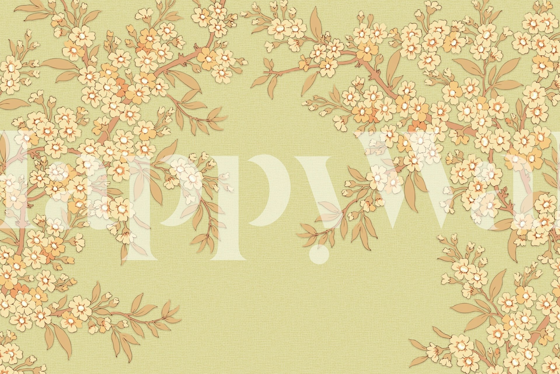 Floral Serenity Canvas wallpaper in a room