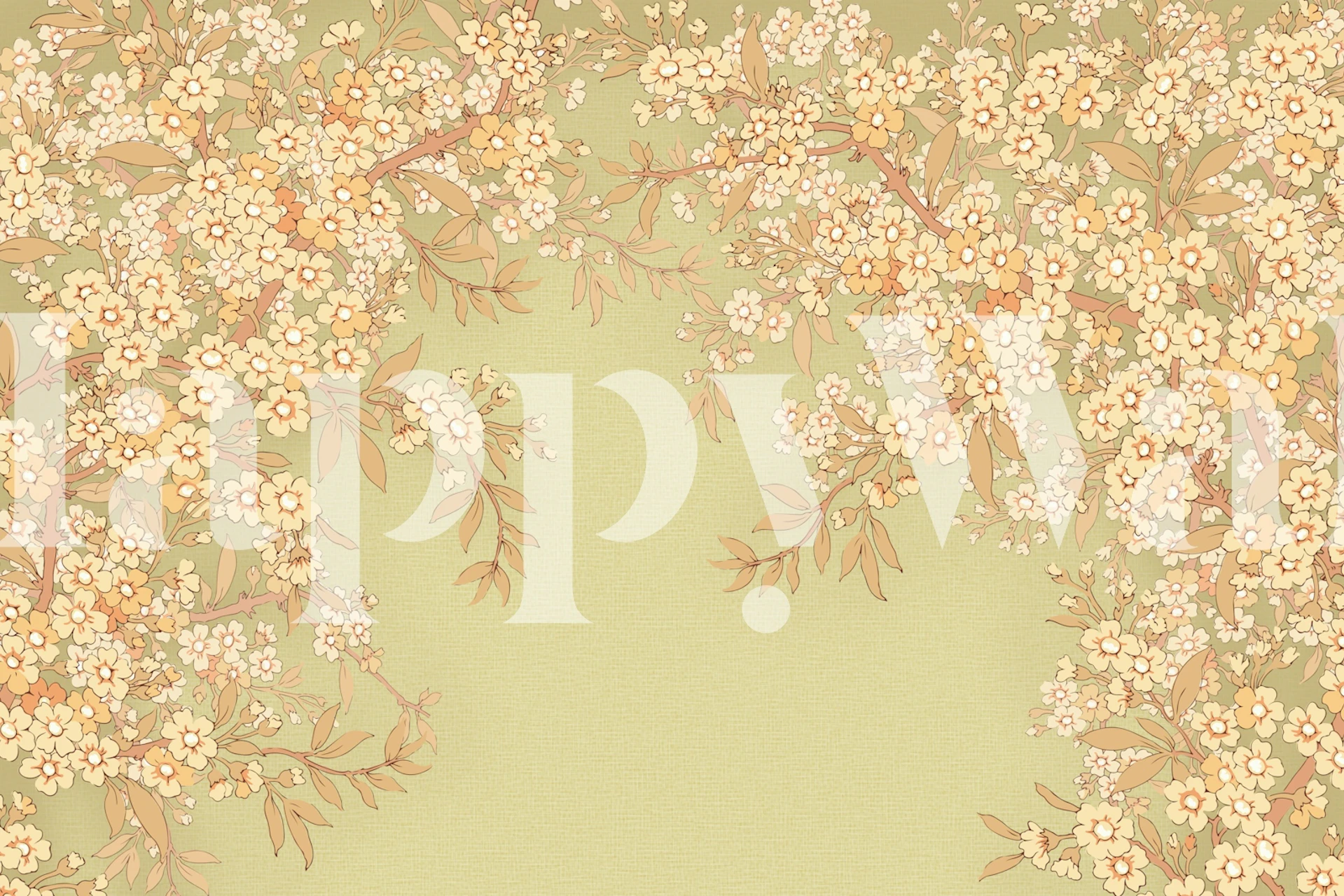 Floral Serenity Canvas wallpaper in a room