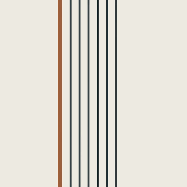 Rust and Charcoal Stripes on white backdrop