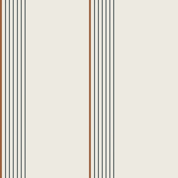 Rust and Charcoal Stripes on white backdrop