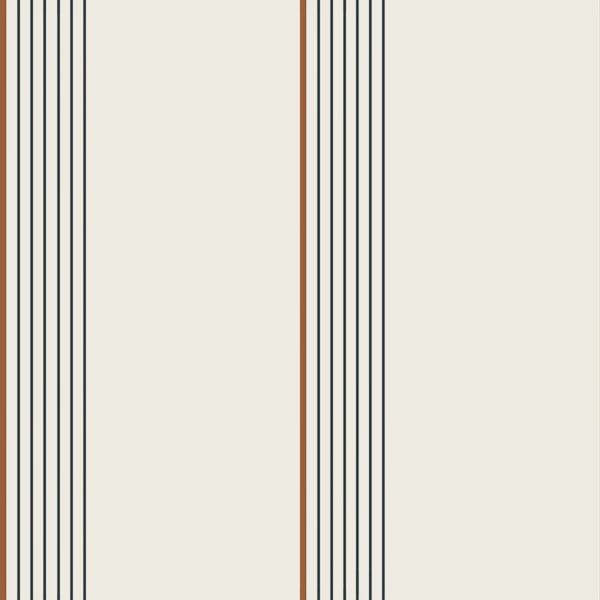 Rust and Charcoal Stripes on white backdrop