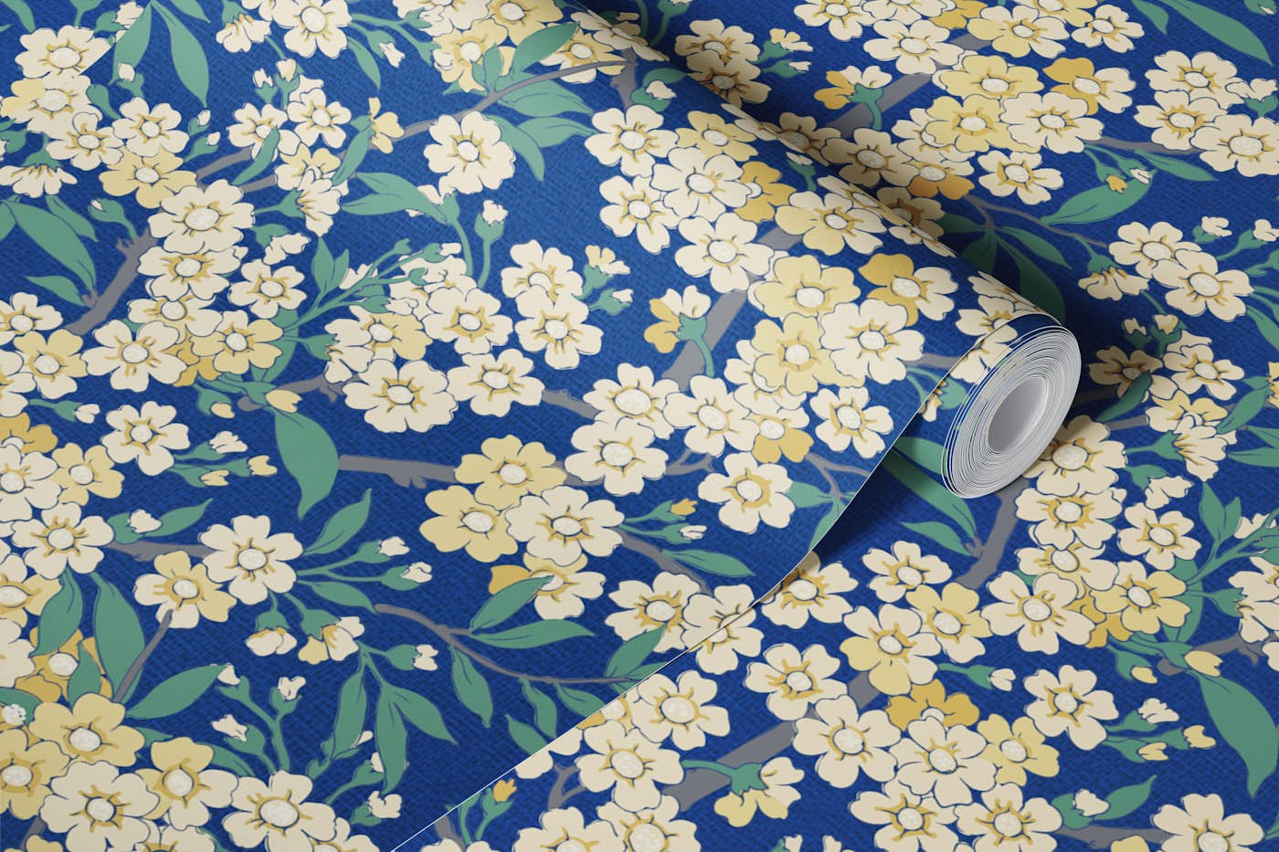 Blossoming Branch Cobalt Blue wallpaper roll