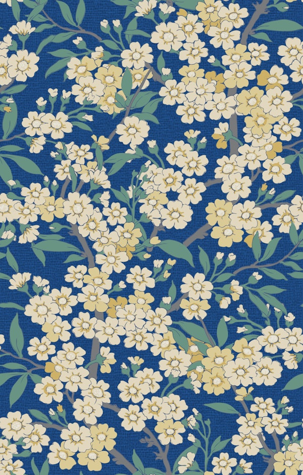 Blossoming Branch Cobalt Blue