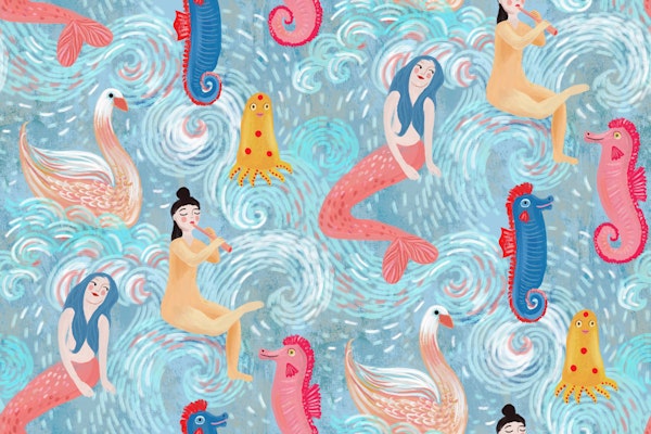 Mermaid flute song ocean waves