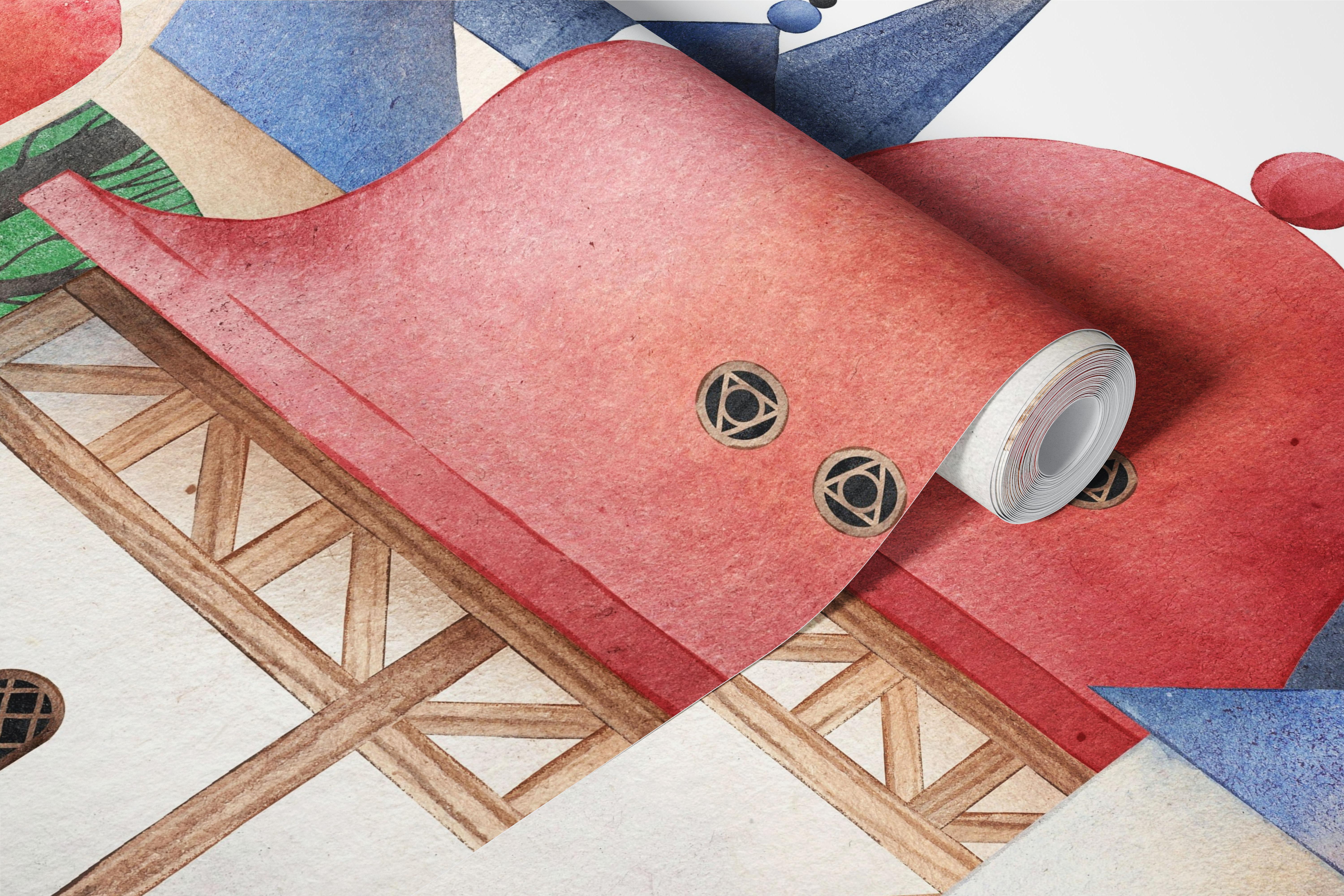 Colorful Whimsical Houses tapet i et rum