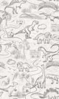 Rustic Sketchy Dinosaur Adventure Dark grey papiers peint