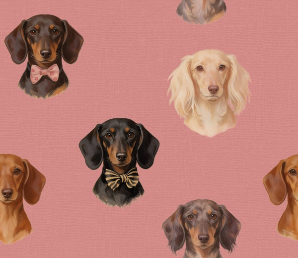 Dachshund Portraits Pink