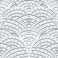 Nautical nursery blender navy wavy lines behang