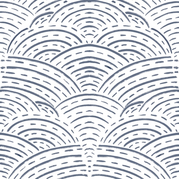 Nautical nursery blender navy wavy lines