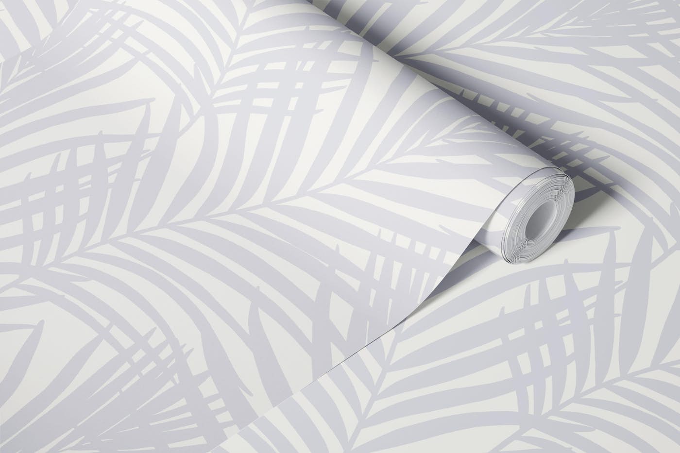 Coastal Palm Leaves - Cloud Dancer White 2 wallpaper roll