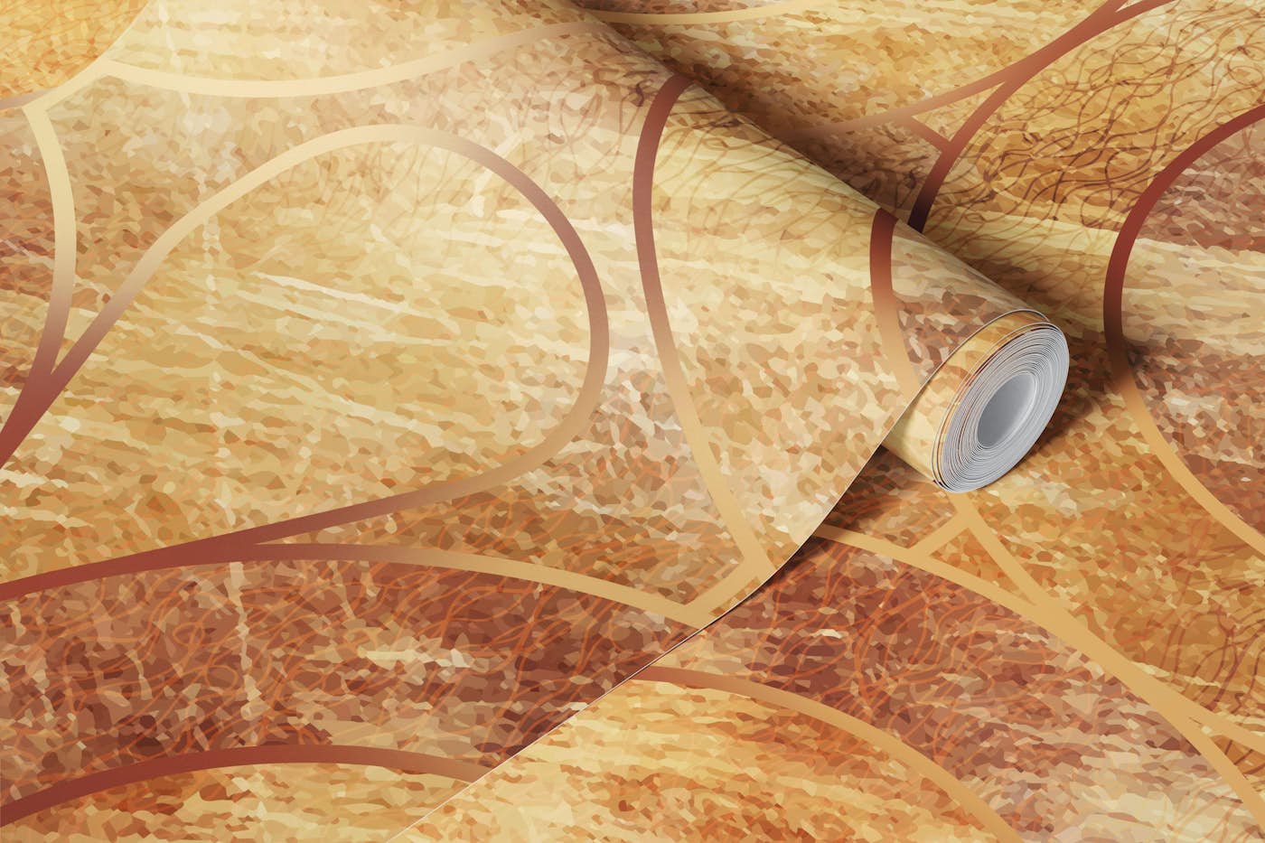 Vintage Textured Wavy Stripes wallpaper roll