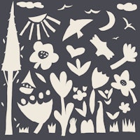 Serene Garden Night Cutouts carta da parati