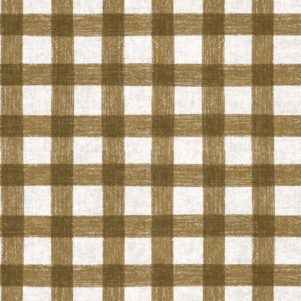 Minimal Plaid Gingham Linen look Tan white