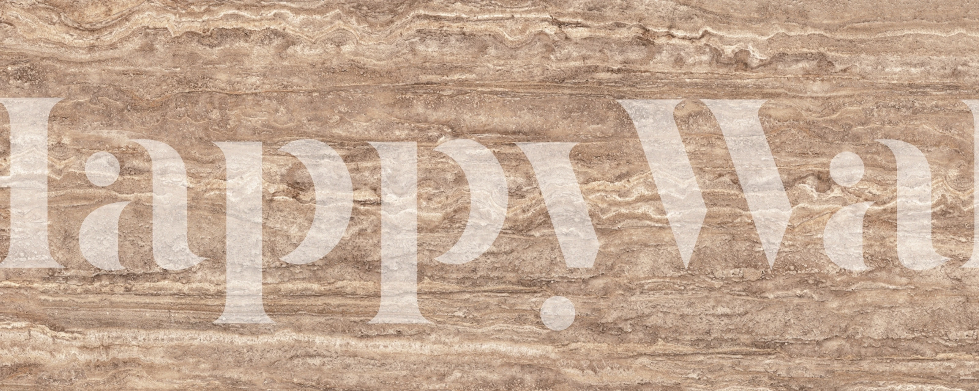 Beige marble effect wallpaper with layered patterns