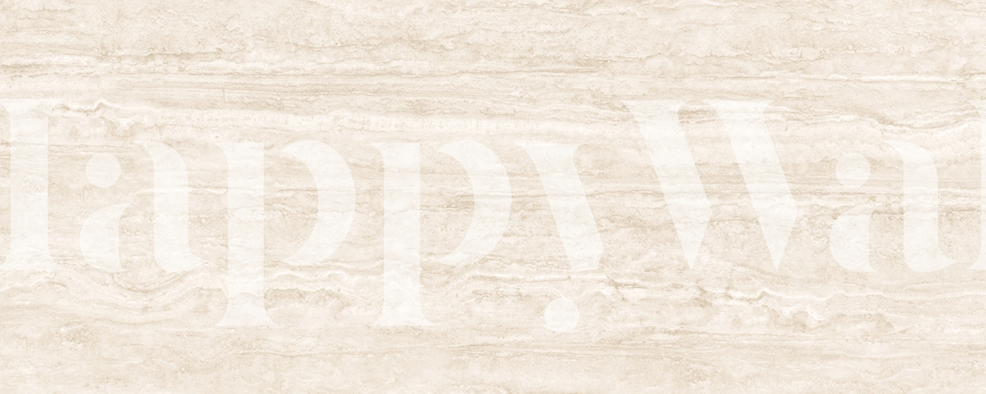 Ivory Cloud Travertine Veil wallpaper in a room