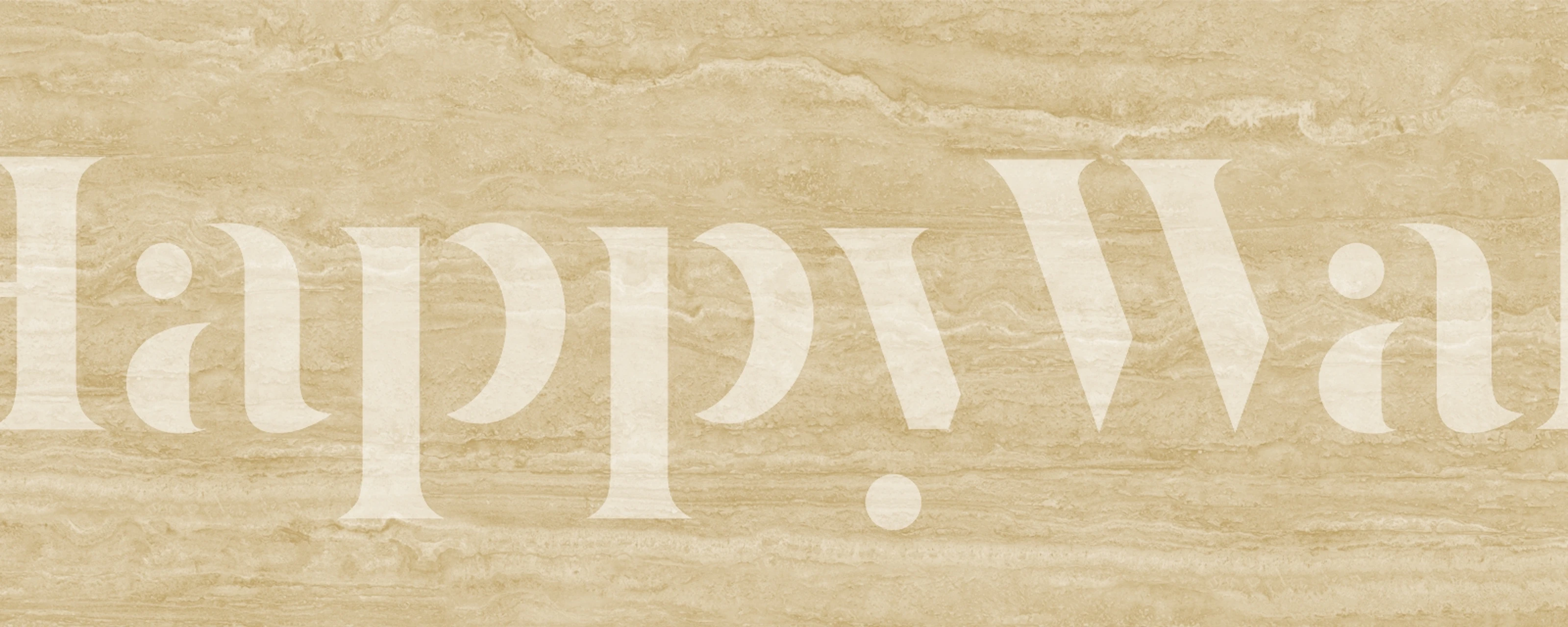 Warm honey travertine wallpaper in a room