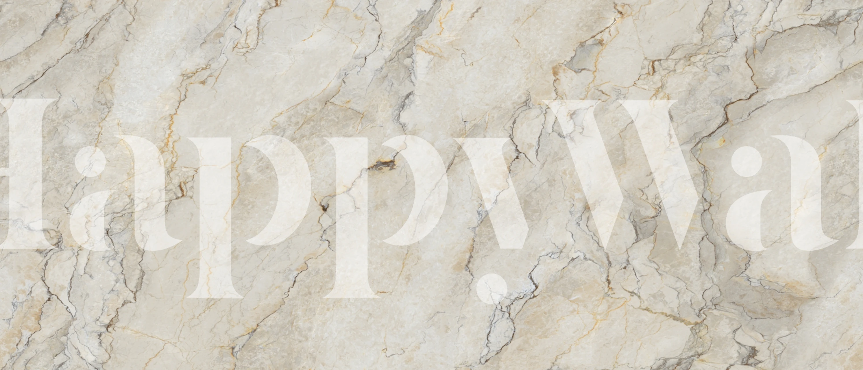 Ivory Calacatta Champagne Vein wallpaper in a room