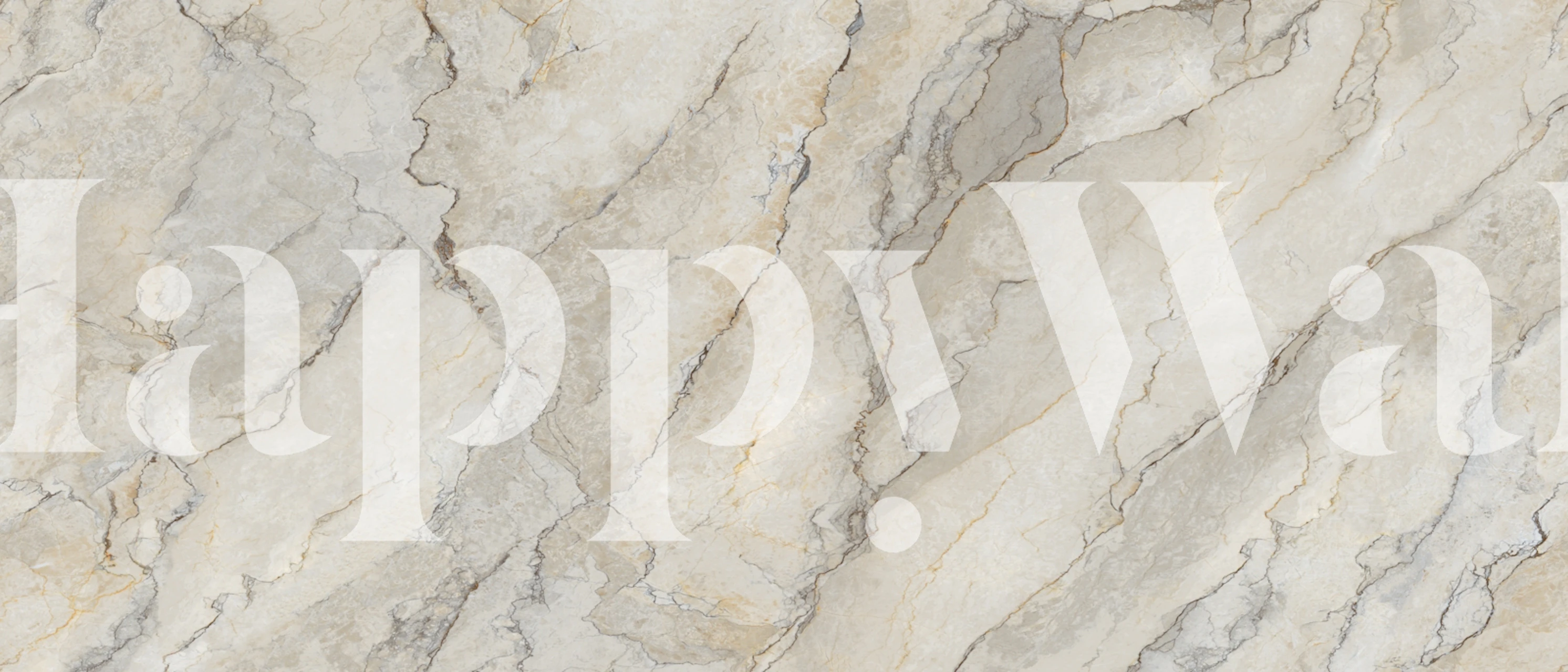 Soft gold marble pattern wallpaper with gray veining