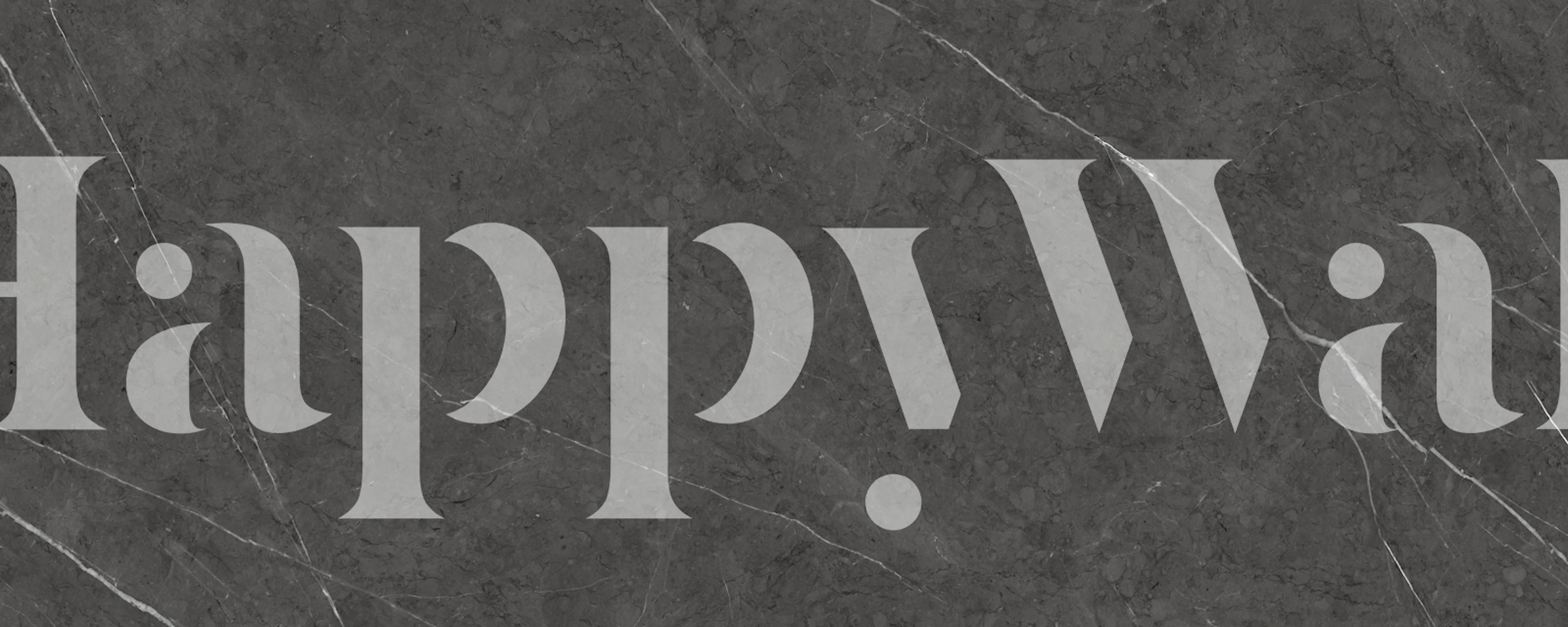 Charcoal Shadow Italian Stone-tapetti huoneessa