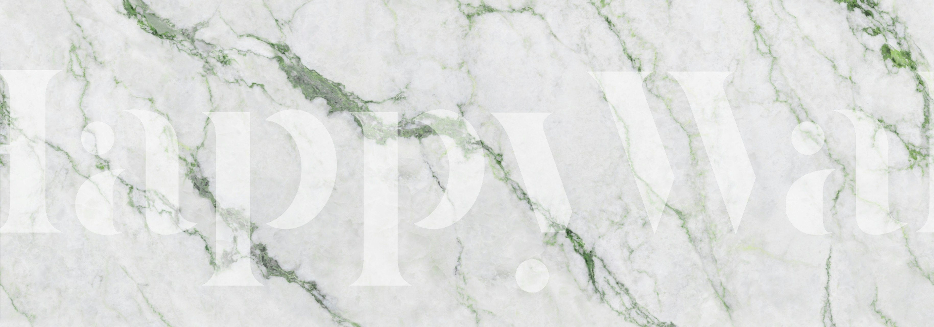 White marble wallpaper with green veins