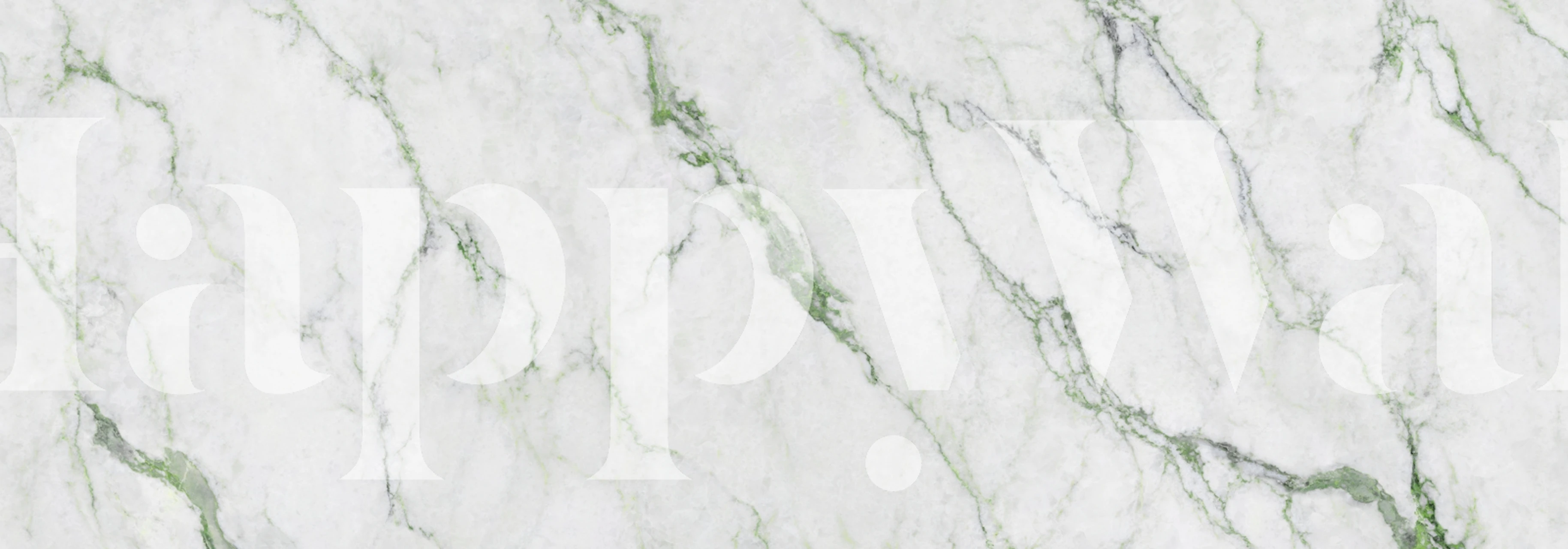 Papel de parede Emerald Vein White Marble em um quarto moderno