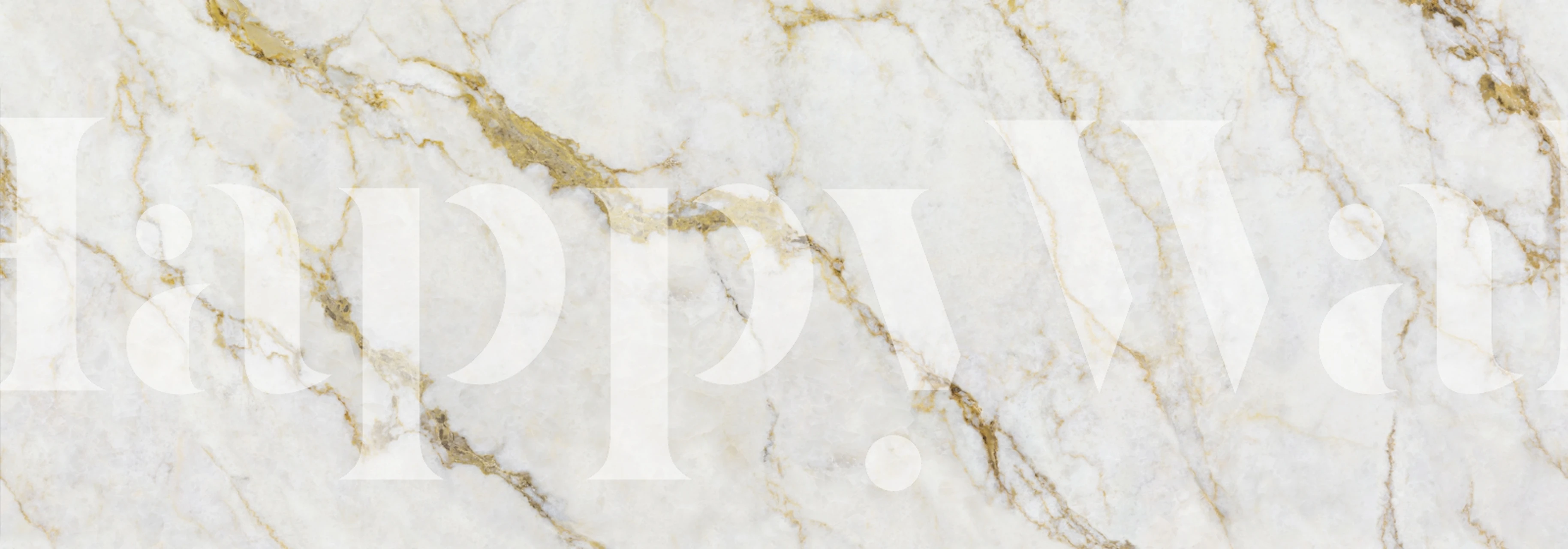 Ivory wallpaper with gold veining pattern in marble style