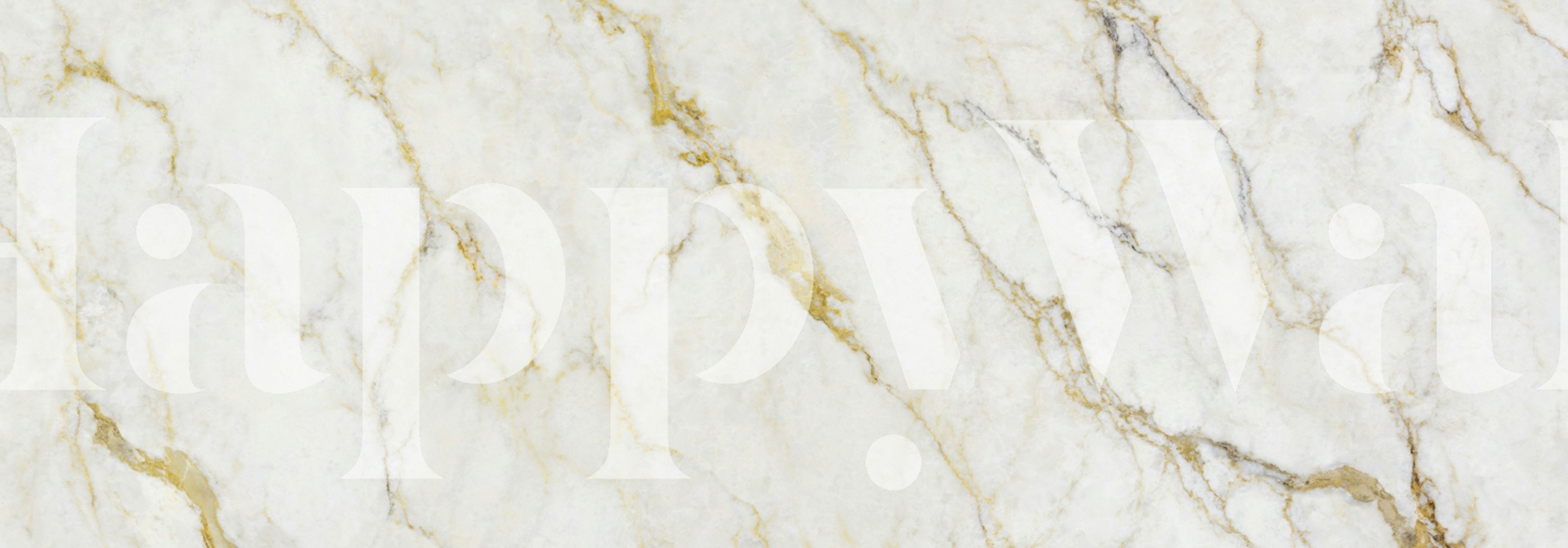 Ivory Luxe Gold Vein Stone Tapete in einem Raum