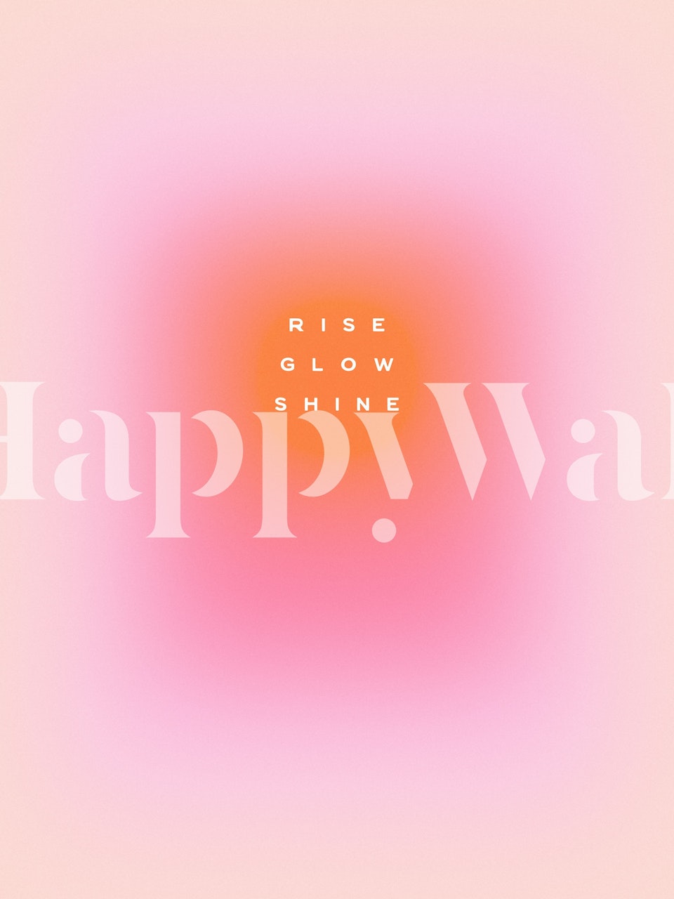 Radiant gradient typographic wallpaper in a room