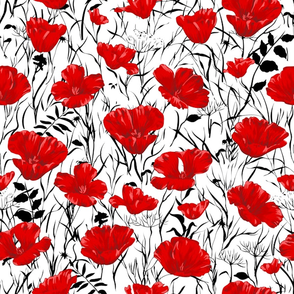 Bold Red Poppy Field