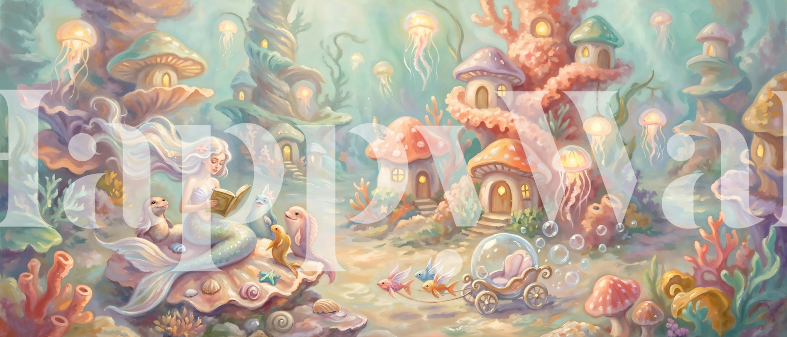 Whimsical Mermaid Village behang