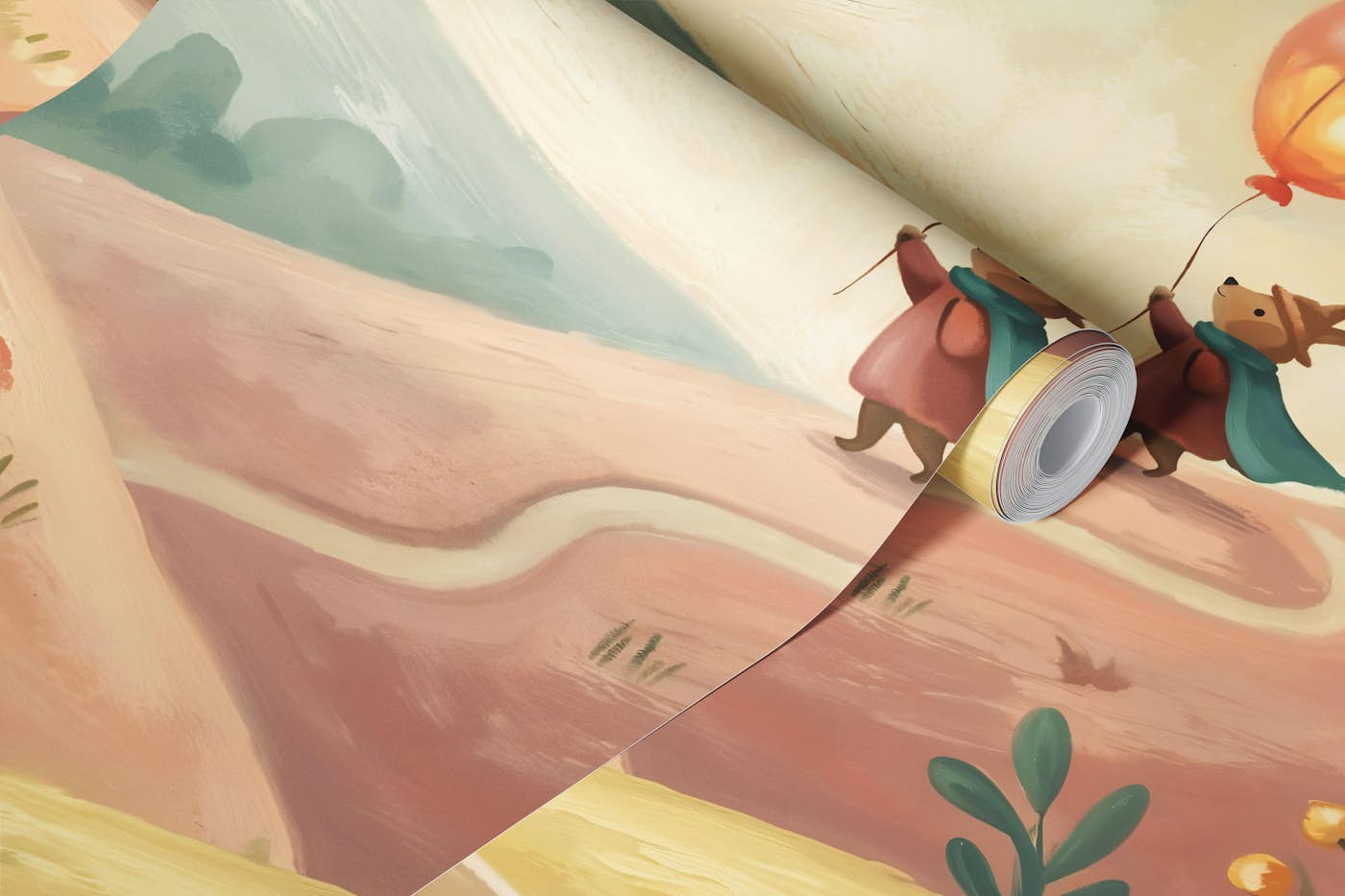 Balloon Journey in Wonderland wallpaper roll