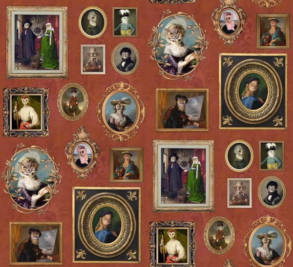 Mysterious Owls Portrait Collection in rust
