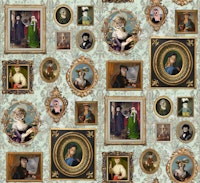 Mysterious Owls Portrait Collection Sage Mint behang