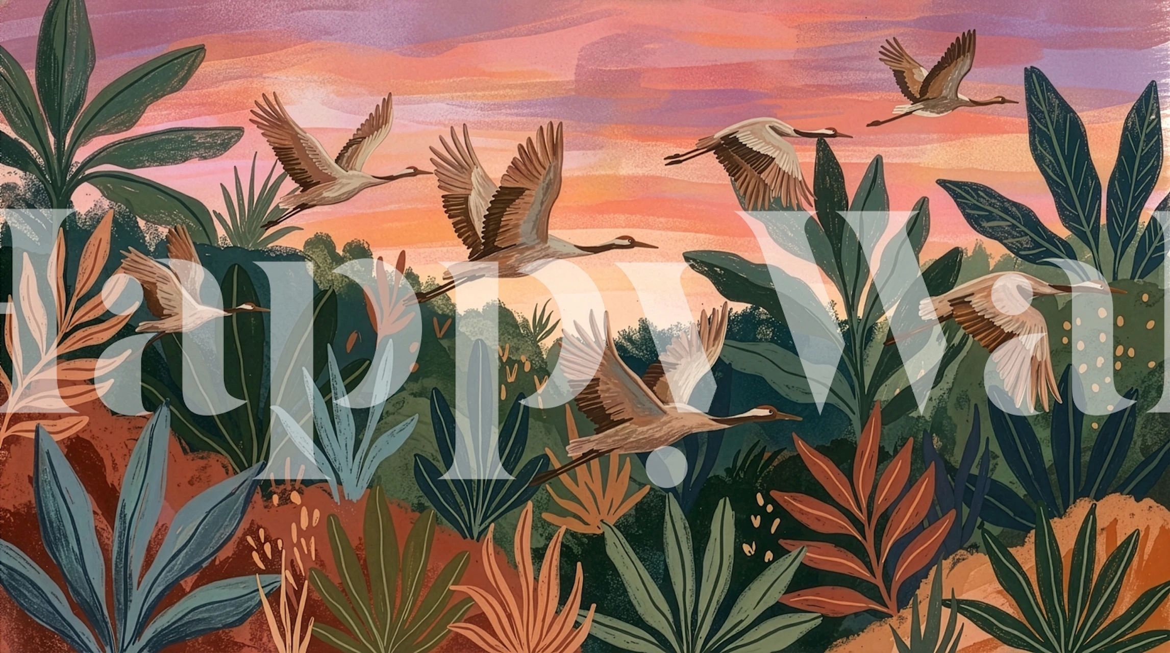 Tapeta Crane v místnosti