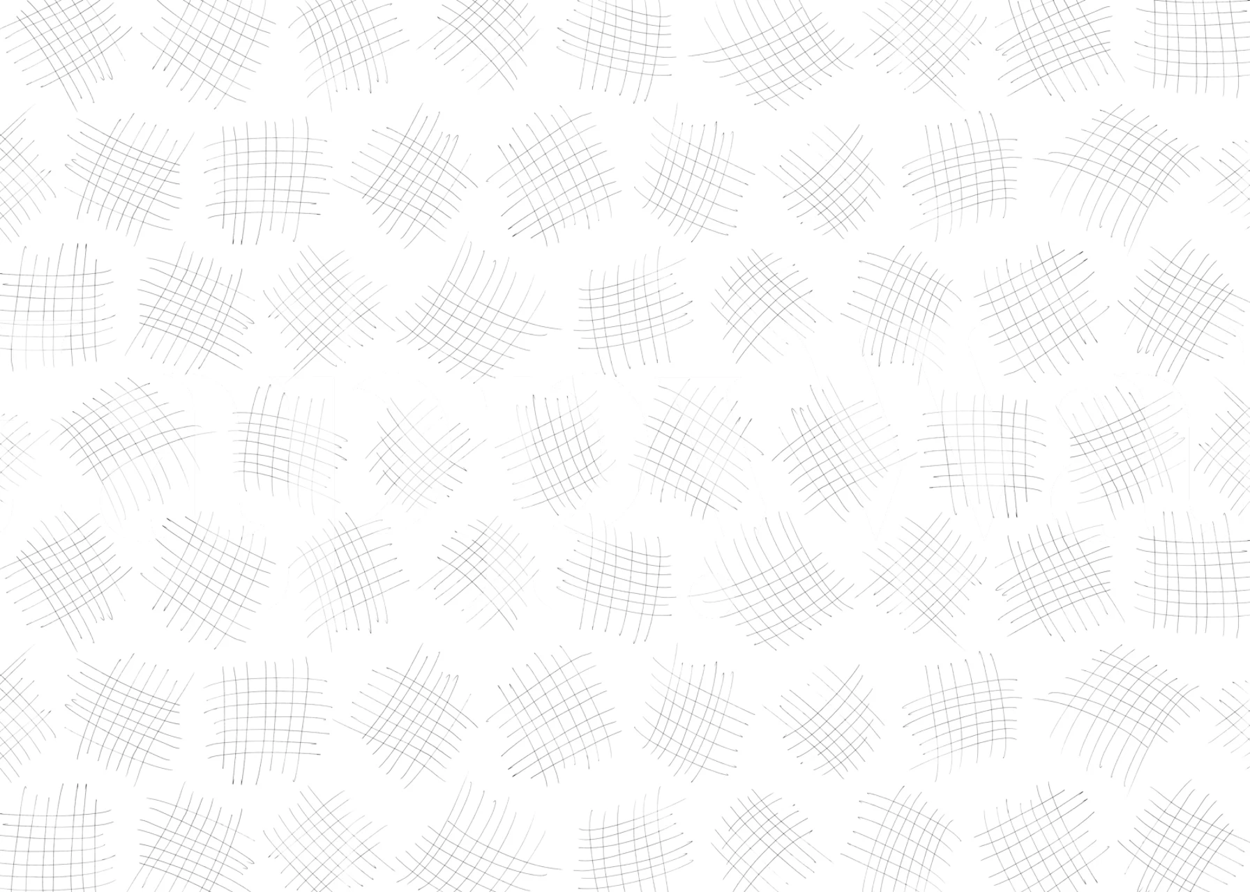 White wallpaper with hand-drawn sketch grid pattern