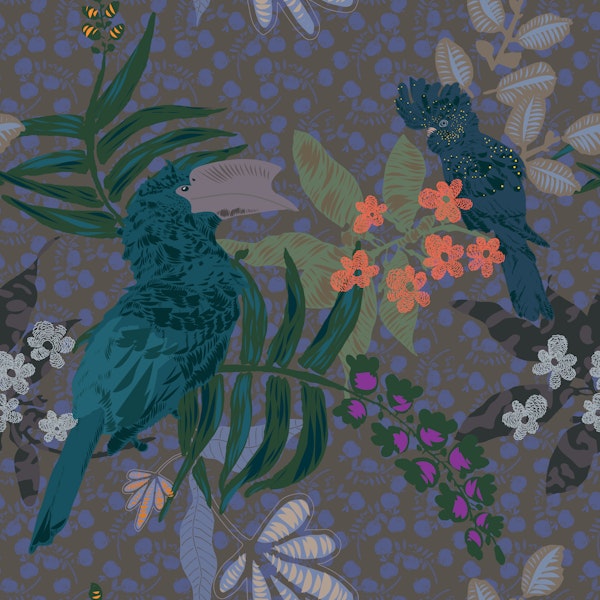 Dark feathers in purple